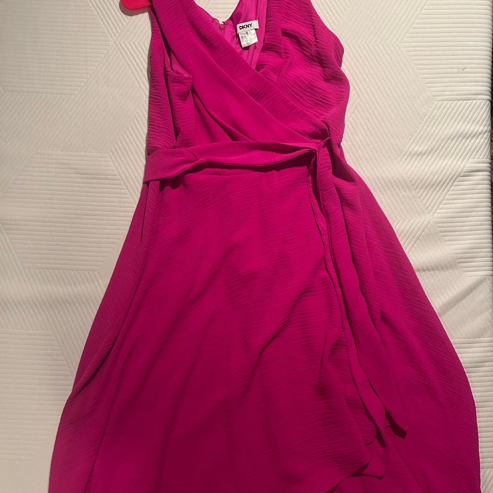 DKNY Women's Pink Wrap Dress